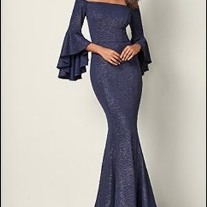Venus metallic blue party dress